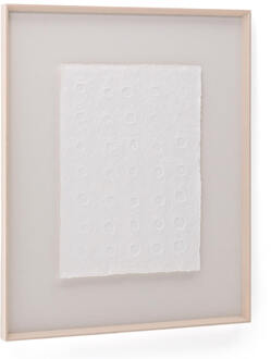 Kave Home Schilderij 'Olvin' Gerecycled papier, 123 x 103cm Wit - 123 x 103 cm