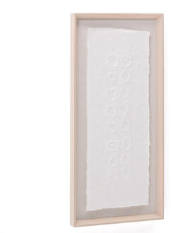 Kave Home Schilderij 'Olvin' Gerecycled papier, 93 x 43cm Wit - 93 x 43 cm