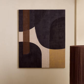 Kave Home Schilderij 'Tonol' 100 x 80cm Zwart - 100 x 80 cm