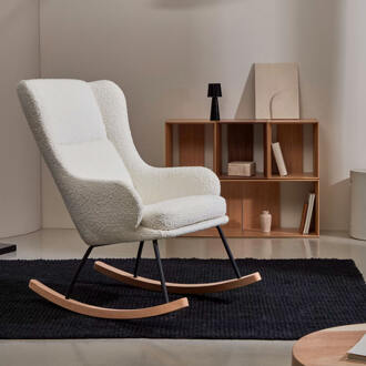 Kave Home Schommelstoel 'Maustin' Bouclé, kleur Wit