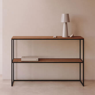 Kave Home Sidetable 'Yoana' Walnoot en metaal, 120cm, kleur - 120 cm