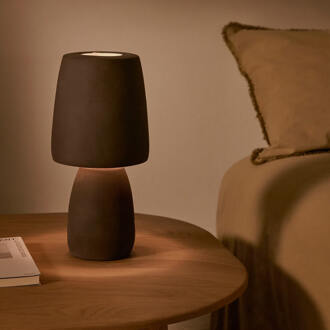 Kave Home Tafellamp 'Tandy' Terracotta, 30cm Bruin