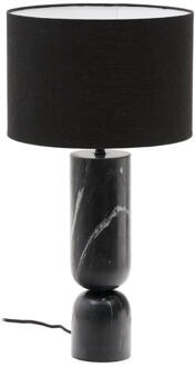 Kave Home Tafellamp 'Vex' Marmer en linnen, 57cm, kleur Zwart