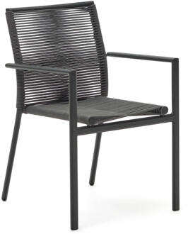 Kave Home Tuinstoel 'Culip' Geweven touw, kleur Donkergrijs