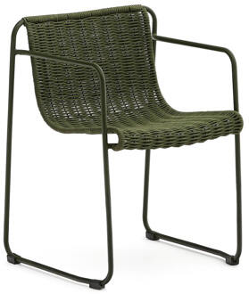 Kave Home Tuinstoel 'Maurina' Touw en staal, kleur Groen Donkergroen