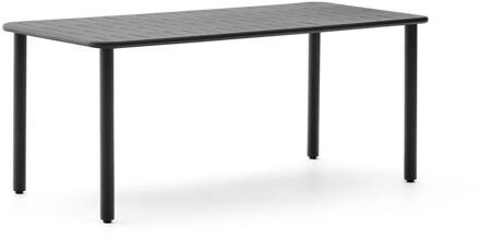 Kave Home Tuintafel 'Brai' Staal, 180 x 90cm, kleur Donkergrijs - 180 x 90 cm