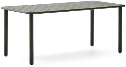 Kave Home Tuintafel 'Brai' Staal, 180 x 90cm, kleur Donkergroen - 180 x 90 cm