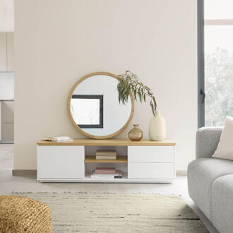 Kave Home TV-meubel 'Abilen' Eiken, 150 x 44cm, kleur Wit - 150 cm