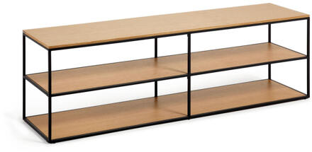 Kave Home TV-meubel 'Yoana' Eikenhout, 160cm, kleur Zwart Naturel/Zwart - 160 cm