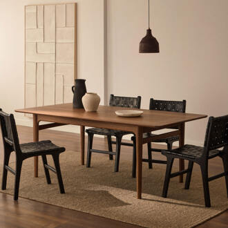 Kave Home Uitschuifbare Eettafel 'Elan' Notenhout, 200-260 x 100cm