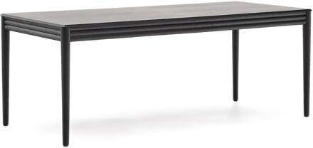 Kave Home Uitschuifbare Eettafel 'Lenon' Eikenhout, 200-280 x 90cm, kleur Zwart