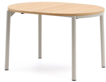 Kave Home Uitschuifbare Eettafel 'Montuiri' Eiken, 120 - 200 x 90cm, kleur Grijs