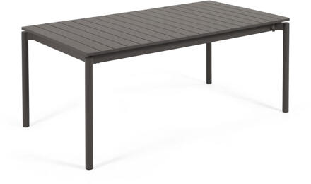 Kave Home Uitschuifbare Tuintafel 'Zaltana' 180 - 240 x 100cm, kleur Mat Zwart - 180-240 x 100 cm