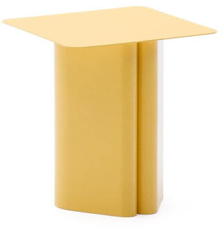 Kave Home Vierkante Bijzettafel 'Arvin' 42 x 42cm, kleur Geel - 42 cm