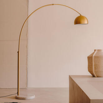 Kave Home Vloerlamp 'Madali' Messing en marmer, 160-185cm