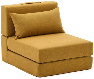 Kave Home Vouwbed 'Arty' 70 x 200cm, kleur Mosterdgeel