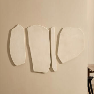 Kave Home Wandpaneel 'Siluna' Papier-maché, Set van 4 stuks