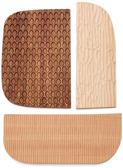 Kave Home Wandpaneel 'Trivax' Set van 3 stuks, Acaciahout Bruin