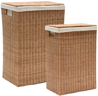 Kave Home Wasmand 'Indali' Rotan, Set van 2 stuks