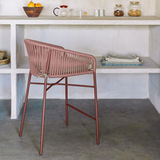 Kave Home Yanet terracotta touw kruk hoogte 65 cm