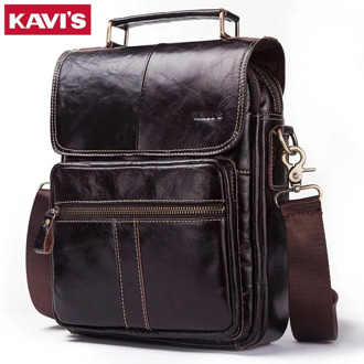 KAVIS Genuine Leather Crossbody Men Messenger Bag Male Small Man Flap Fashion Shoulder Bags Men's Travel New Handbags Hot Sale