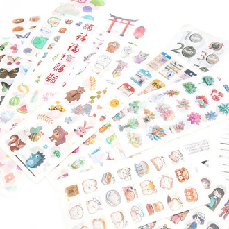 Kawaii Cartoon Stickers Aesthetic Japanese Paper Girly Scrapbooking bullet journal Album Decorative Collage stationery Sticker