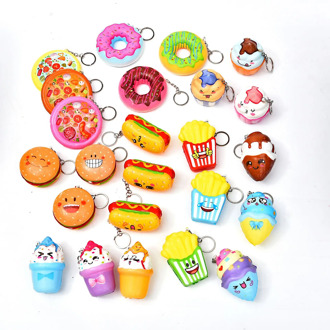 kawaii donut Squishy keychain Ice Cream Slow Rising Cream squishies Stress Relief Toy antistress toy for children adults fidget