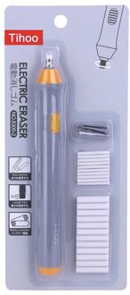 Kawaii Elektrische Gum Met Refill Leuke Elektronische Potlood Rubber Voor Kids Schilderij Tekening Briefpapier Kantoor Schoolbenodigdheden licht grijs