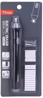 Kawaii Elektrische Gum Met Refill Leuke Elektronische Potlood Rubber Voor Kids Schilderij Tekening Briefpapier Kantoor Schoolbenodigdheden zwart