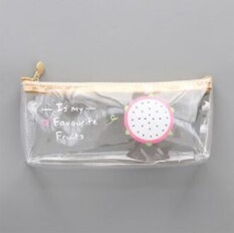 Kawaii Etui Fruit Avocado School Potlood Doos Pencilcase Transparante Potlood Tas Schoolbenodigdheden Briefpapier Dragon fruit