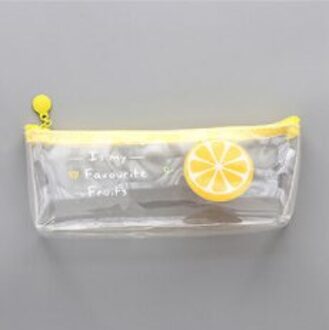 Kawaii Etui Fruit Avocado School Potlood Doos Pencilcase Transparante Potlood Tas Schoolbenodigdheden Briefpapier oranje