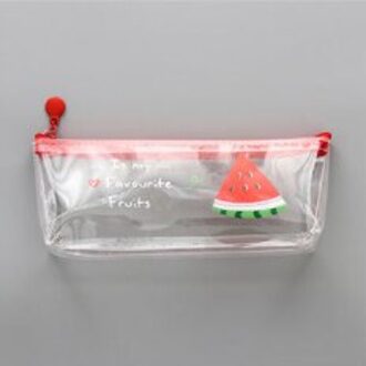Kawaii Etui Fruit Avocado School Potlood Doos Pencilcase Transparante Potlood Tas Schoolbenodigdheden Briefpapier watermeloen