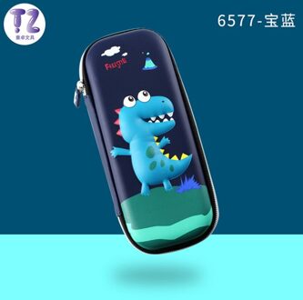Kawaii Grote Capaciteit Eva School Cartoon Potlood Gevallen Creatieve Leuke Student Pen Zak Doos Pouch Kantoorbenodigdheden Briefpapier blauw-dinosaurus