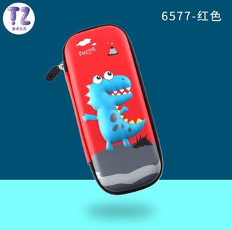 Kawaii Grote Capaciteit Eva School Cartoon Potlood Gevallen Creatieve Leuke Student Pen Zak Doos Pouch Kantoorbenodigdheden Briefpapier rood-inosaur