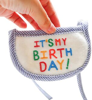 Kawaii Hond Kat Slabbetjes Verjaardag Bib Huisdier Sjaal Puppies Kat Sjaal Borduurwerk Driehoekige Bindmiddel Kleine Hond Bandana Leuke Blauw / L