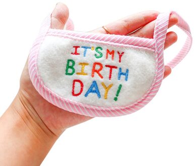 Kawaii Hond Kat Slabbetjes Verjaardag Bib Huisdier Sjaal Puppies Kat Sjaal Borduurwerk Driehoekige Bindmiddel Kleine Hond Bandana Leuke Roze / L