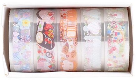 Kawaii Huisdier Transparante Sticker Washi Tape Set Diy Scrapbooking Materiaal Fruit Vlinder Masking Tapes Briefpapier Decoratieve Leuke Dessert