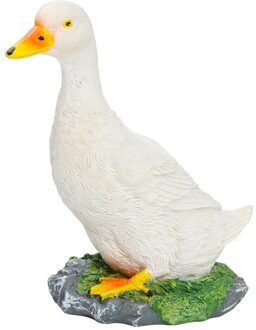 Kawaii Kleine Hars Eend Standbeeld Gazon Tuin Sculptuur Farm Outdoor Indoor Kunst Ambachten Decor Ornament Mooie Animal Yard Furnish Een