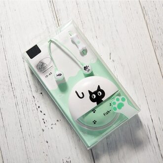 Kawaii Leuke Kat Cartoon Oortelefoon 3.5Mm In-Ear Stereo Met Microfoon Oortelefoon Case Katten Stereo Oortelefoon In-Ear Oordopjes Voor Kids 2