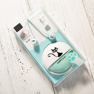 Kawaii Leuke Kat Cartoon Oortelefoon 3.5Mm In-Ear Stereo Met Microfoon Oortelefoon Case Katten Stereo Oortelefoon In-Ear Oordopjes Voor Kids