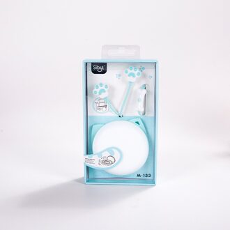 Kawaii Leuke Kat Klauw Bedrade Koptelefoon Voor Meisje In Ear Oordopjes Headset Voor Xiaomi Huawei Oppo Oortelefoon Fone TXTB1 blauw
