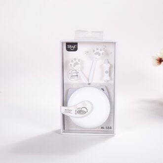 Kawaii Leuke Kat Klauw Bedrade Koptelefoon Voor Meisje In Ear Oordopjes Headset Voor Xiaomi Huawei Oppo Oortelefoon Fone TXTB1 wit