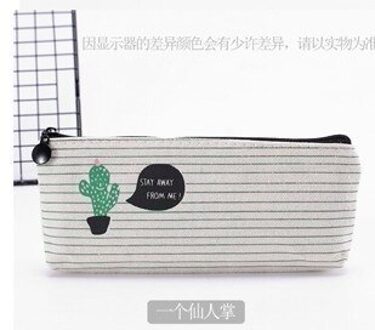 Kawaii Leuke Opbergtas Canvas Etui Organisator Pen Tassen Pouch Potlood Tas Pencilcase een cactus