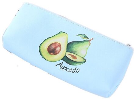 Kawaii Pu Etui Kleine Print Avocado Lederen Leuke Potlood Zakken Novel School Avocado Schoolbenodigdheden Briefpapier