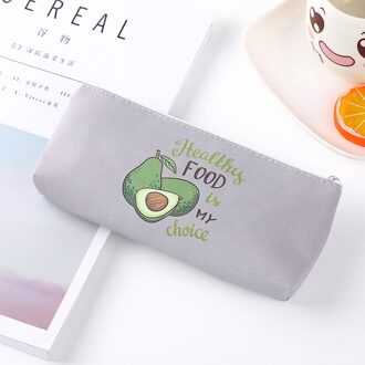 Kawaii Pu Etui Kleine Print Avocado Lederen Leuke Potlood Zakken Novel School Avocado Schoolbenodigdheden Briefpapier