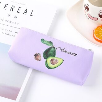 Kawaii Pu Etui Kleine Print Avocado Lederen Leuke Potlood Zakken Novel School Avocado Schoolbenodigdheden Briefpapier