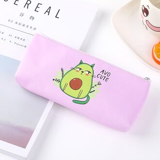 Kawaii Pu Etui Kleine Print Avocado Lederen Leuke Potlood Zakken Novel School Avocado Schoolbenodigdheden Briefpapier