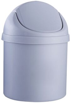 Kawaii Roze Aardbei Bloem Afvalbak Desktop Draagbare Plastic Mini Schudden Deksel Vuilnis Mand Sakura Thuis Slaapkamer Prullenbak grijs