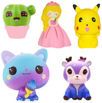 Kawaii Squishy Cute Soft Cat Cactus Deer Princess Hamburge Wholesale Slow Rising Stress Relief Squeeze Toys for Kids Gift