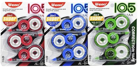 Kawaii Wit Out Correctie Tape Relatiegeschenk Wijzigen Corrector Stationery School Office Supply Leuke Utility Tool 8270WB 3Pcs